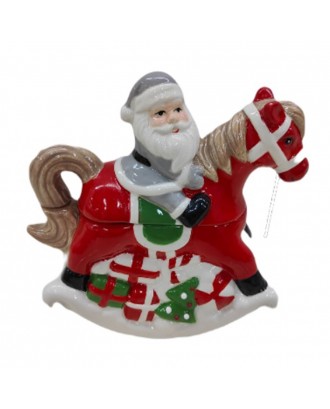 Vas ceramic cu capac, 16 cm, Santa Claus - SIMONA'S COOKSHOP